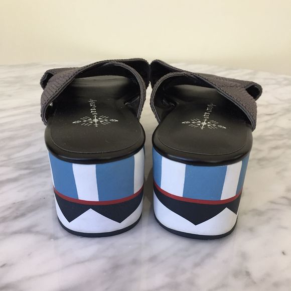 Free People Patterned Geometric Platform Slides - Picture 7 of 8